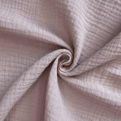 Ткань Муслин Жатый (Ширина 1,4м), цвет Пыльно-Розовый (на отрез) в Мытищах