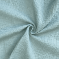 Ткань Муслин Жатый (Ширина 1,4м), цвет Мятный (на отрез) в Мытищах