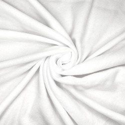Ткань Флис Односторонний 130 гр/м2 (Ширина 150см), цвет Белый (на отрез) в Мытищах