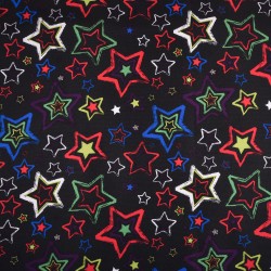 Ткань Oxford 600D PU (Ширина 1,48м), принт &quot;Звезды на черном&quot; (на отрез) в Мытищах