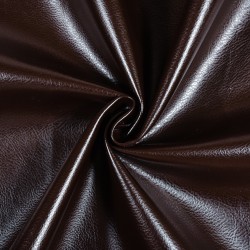 Ткань Дерматин (Кожзам) для мебели (Ширина 138см), цвет Темно-Коричневый (на отрез) в Мытищах