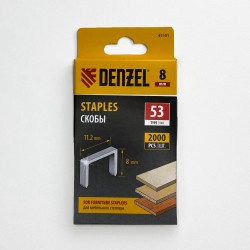 Denzel Скобы, 8 мм, для мебельного степлера, тип 53, 2000 шт. в Мытищах