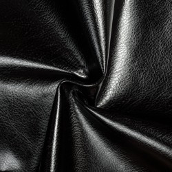 Ткань Дерматин (Кожзам) для мебели (Ширина 138см), цвет Черный (на отрез) в Мытищах