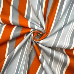 Ткань уцененная &quot;Престиж&quot; (Водоотталкивающая) (Ширина 1,48м), Серо-Оранжевая полоса (на отрез) в Мытищах