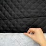 Стеганая подкладочная ткань с синтепоном (100гр/м2), цвет Черный (на отрез)