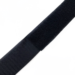 Контактная лента 40мм (38мм) цвет Черный (велькро-липучка, на отрез)  в Мытищах